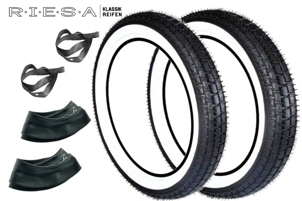Weisswandreifensatz Jawa 350 Typ354, Riesa 3,25x16 und 3,50x16 Weisswandreifensatz Jawa 350 Typ354, Riesa 3,25x16 und 3,50x16