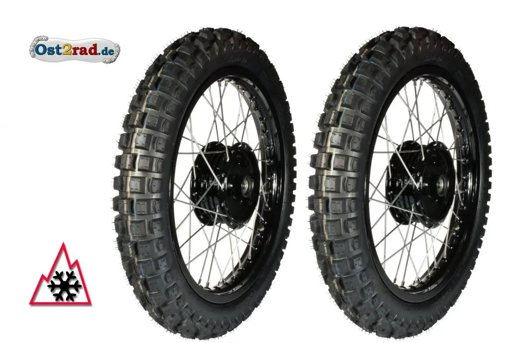 2x Winterrad komplett für Simson SCHWARZ - Edelstahl, Xtreme, S50, S51, Vogelserie 2x Winterrad komplett für Simson SCHWARZ - Edelstahl, Xtreme, S50, S51, Vogelserie